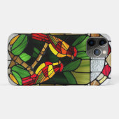 鳥カラフルのステンドグラスのアートワーク Case-Mate iPhoneケース (裏面(横))