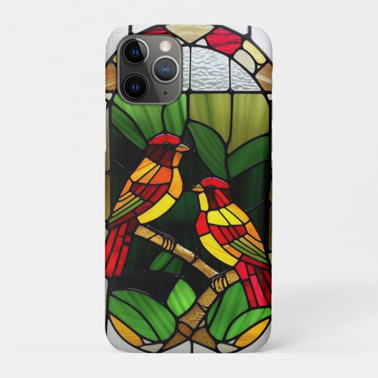 鳥カラフルのステンドグラスのアートワーク Case-Mate iPhoneケース (裏)