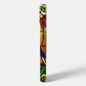 鳥カラフルのステンドグラスのアートワーク Case-Mate iPhoneケース (裏面 / 左)