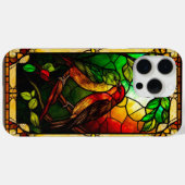 鳥カラフルのステンドグラスのアートワーク Case-Mate iPhoneケース (裏面 (横))