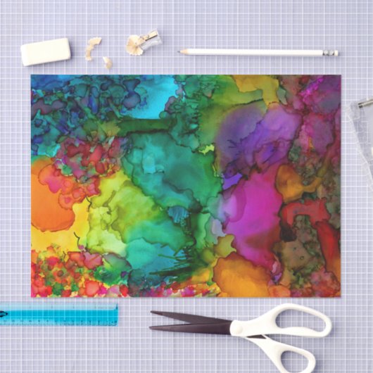 鳥カラフルの森ティッシュペーパー 薄葉紙 (クラフト)