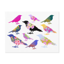 鳥カラフルの花葉シックなフローラ動物