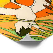 鳥カラフルアートcattails sunset skyメッセージ ポスター (角)