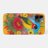 鳥カラフルイラストレーションとフローラ背景 Case-Mate iPhoneケース (裏面(横))
