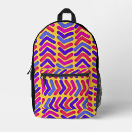 鳥カラフルプリントカットソーバッグ プリントバックパック