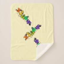 鳥カラフルベビーシェルパブランケット