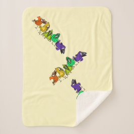 鳥カラフルベビーシェルパブランケット シェルパブランケット