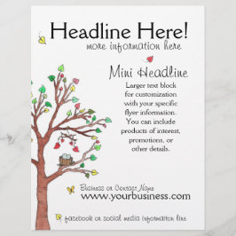 鳥カラフル巣付き木 チラシ