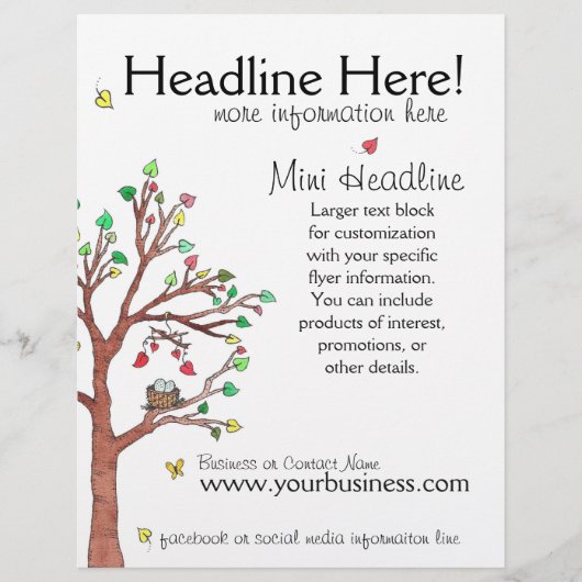 鳥カラフル巣付き木 チラシ (正面)