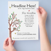 鳥カラフル巣付き木 チラシ (手)