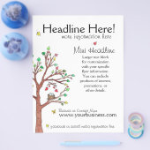 鳥カラフル巣付き木 チラシ (シングル)