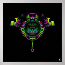 鳥カラフル模様 ポスター