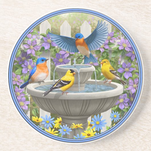 鳥カラフル浴花園 コースター (正面)