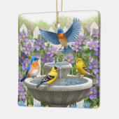 鳥カラフル浴花園 セラミックオーナメント (左)