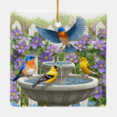 鳥カラフル浴花園 セラミックオーナメント (裏面)