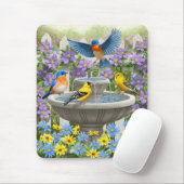 鳥カラフル浴花園 マウスパッド (マウス)