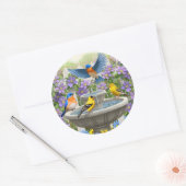 鳥カラフル浴花園 ラウンドシール (封筒)