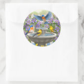 鳥カラフル浴花園 ラウンドシール (バッグ)