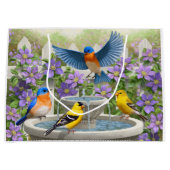 鳥カラフル浴花園 ラージペーパーバッグ (正面)