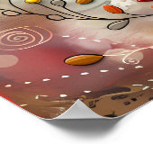 鳥カラフル混合メディアポスター ポスター (角)