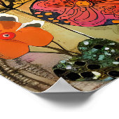 鳥カラフル混合メディアポスター ポスター (角)