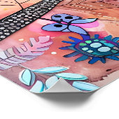 鳥カラフル混合メディアポスター ポスター (角)