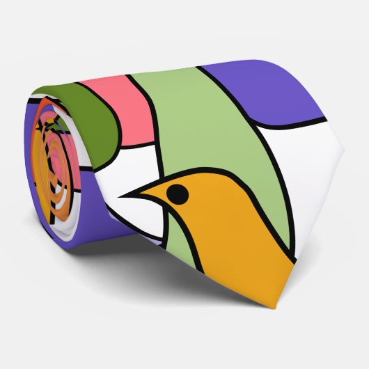 鳥カラフル類 ネクタイ (ロール)