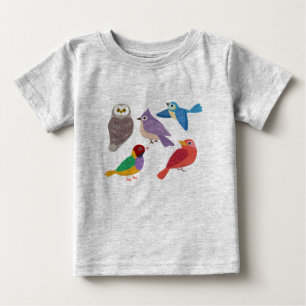 鳥カラフル類 ベビーTシャツ