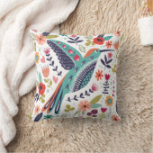 鳥カラフル クッション (ブランケット)