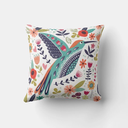 鳥カラフル クッション (裏面)