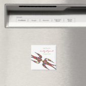 鳥キスをするの春の花を受け入れる マグネット (インサイチュ (食洗機))