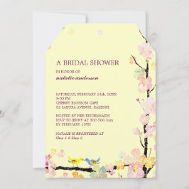 鳥キスをするクリーミーブライダルシャワー 招待状