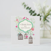 鳥ケモダンージメイソンジャールハートフローラブライダルシャワー 招待状 (スタンド正面)