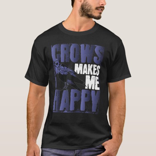 鳥ゴシック黒動物カラス1 Tシャツ (正面)