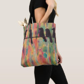 鳥シルエットトカラフルートバッグ トートバッグ (クローズアップ)