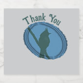 鳥シルエット鑑賞ブルーグレーありがとう ビールラベル (シングルラベル)