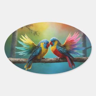 鳥シール 楕円形シール