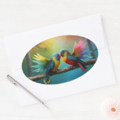 鳥シール 楕円形シール (封筒)