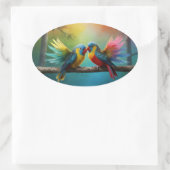 鳥シール 楕円形シール (バッグ)