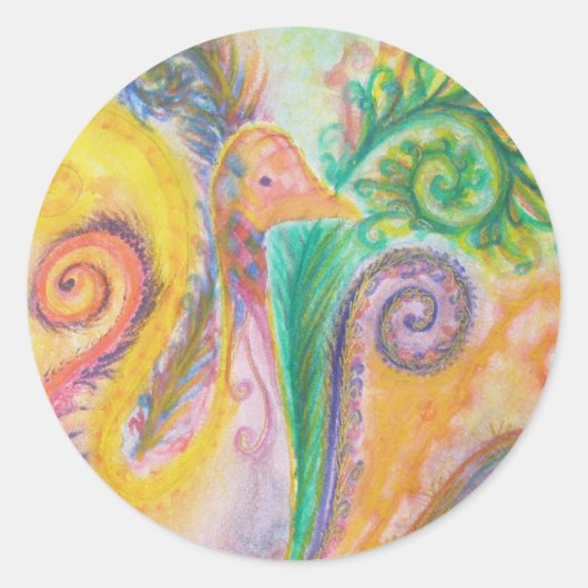 鳥デザイン付きシカラフルステッ渦巻形のクシート ラウンドシール (正面)