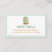 鳥ハッチベビーシャワー付き緑おむつラッフル エンクロージャーカード (正面)