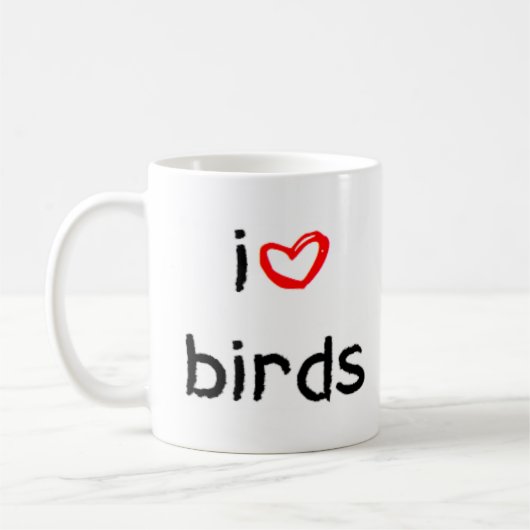 鳥ハート コーヒーマグカップ (左)