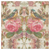 鳥バラ ファブリック (クローズアップ)