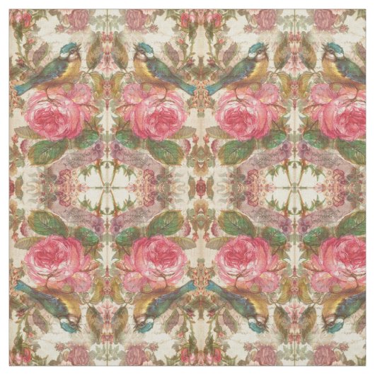 鳥バラ ファブリック (見本)