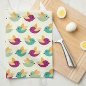 鳥パターン キッチンタオル (四つ折り)