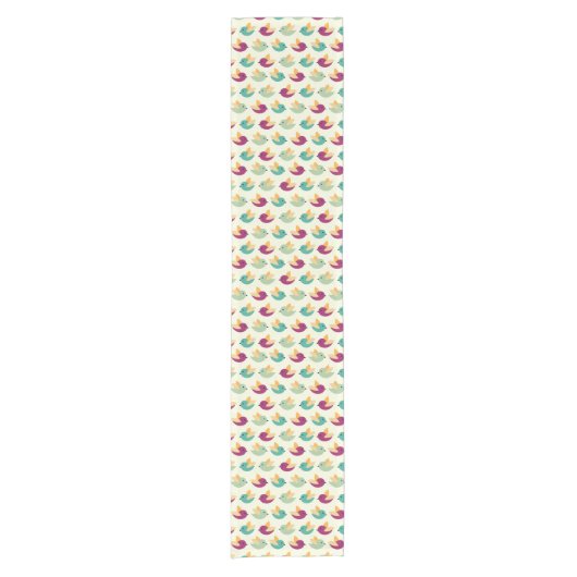 鳥パターン ショートテーブルランナー (正面)