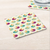 鳥パターン スクエアペーパーコースター (アングル)