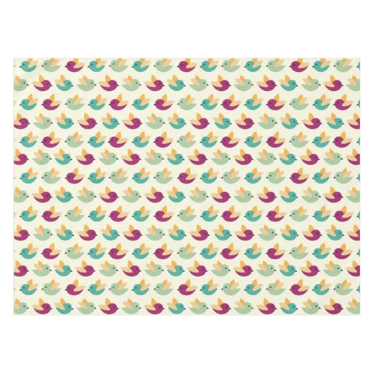 鳥パターン テーブルクロス (正面(横))