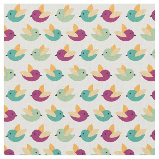 鳥パターン ファブリック (クローズアップ)