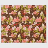鳥パターン ラッピングペーパー (フラット)